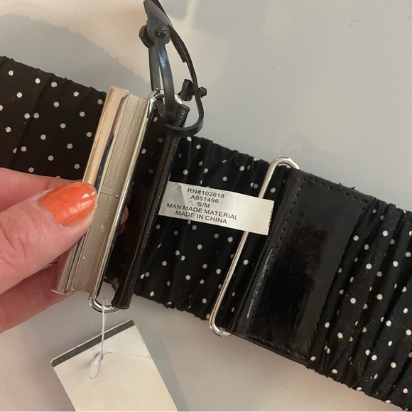 NWT Apt. 9 Polka Dots Stretch Belt Black and White S/M - Picture 5 of 6